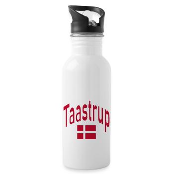 Taastrup Denmark flag - Water bottle with straw - white - Right