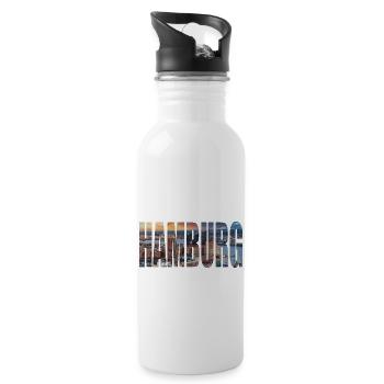 HAMBURG SKYLINE - Water bottle with straw - white - Right