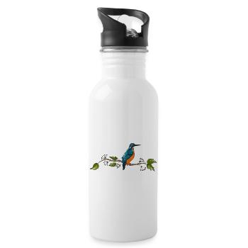 Oiseau - Gourde avec paille intégrée - blanc - Droite