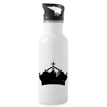 Krone Symbol König und Königin Liebe Vektor 7 - Trinkflasche mit integriertem Trinkhalm - Weiß - Rechts