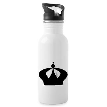 Symbole de la couronne Roi et Reine Vecteur d’amour 2 - Gourde avec paille intégrée - blanc - Droite
