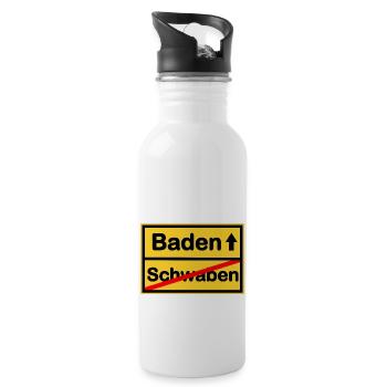Richtung Baden - Trinkflasche mit integriertem Trinkhalm - Weiß - Rechts