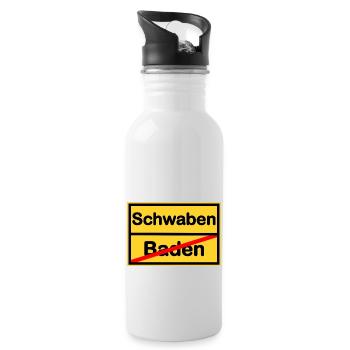 Daheim in Schwaben - Trinkflasche mit integriertem Trinkhalm - Weiß - Rechts