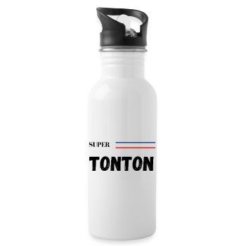 super tonton - t-shirt assorti - Gourde avec paille intégrée - blanc - Droite