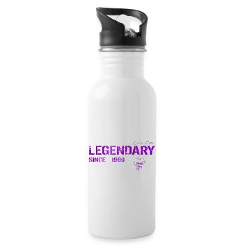 Legendary since 1990 Geschenk - Trinkflasche mit integriertem Trinkhalm - Weiß - Rechts