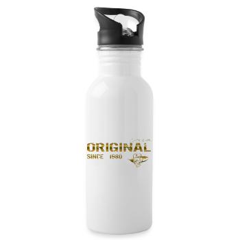 Original since 1980 - Trinkflasche mit integriertem Trinkhalm - Weiß - Rechts
