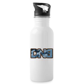 DNB Drum n Bass Blue Camo Remix - Trinkflasche mit integriertem Trinkhalm - Weiß - Rechts