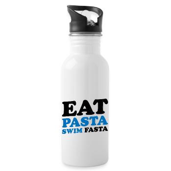 Eat Pasta Swim Fasta 15 - Trinkflasche mit integriertem Trinkhalm - Weiß - Rechts
