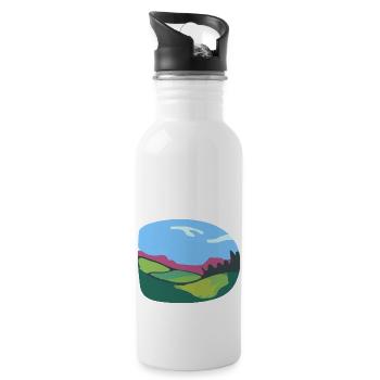 Paysage naturel - Gourde avec paille intégrée - blanc - Droite