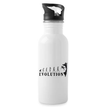 Evolution Klettern - Trinkflasche mit integriertem Trinkhalm - Weiß - Rechts