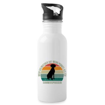 Dalmatiner, mehr Punkte wie ich Sommersprossen - Trinkflasche mit integriertem Trinkhalm - Weiß - Rechts