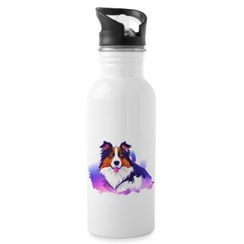 Chiens Berger Chien Propriétaire Chien Chien Propriétaire Chien Propriétaire - Gourde avec paille intégrée - blanc - Droite