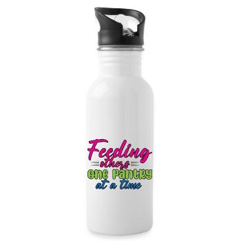 Feeding Others One Pantry At A Time 4 - Trinkflasche mit integriertem Trinkhalm - Weiß - Rechts