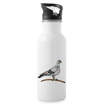 Vogel - Trinkflasche mit integriertem Trinkhalm - Weiß - Rechts