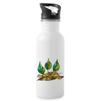 Liste - Trinkflasche mit integriertem Trinkhalm - Weiß - Rechts