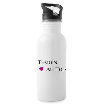 Témoin au top - Gourde avec paille intégrée - blanc - Droite