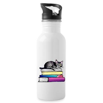 Livres de lecture Chat Livre Chaton - Gourde avec paille intégrée - blanc - Droite