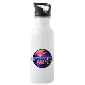 Nationalpark Bayerischer Wald - Trinkflasche mit integriertem Trinkhalm - Weiß - Rechts