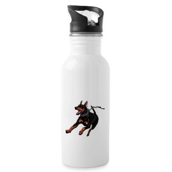 DOBERMAN TSHIRT - Gourde avec paille intégrée - blanc - Droite