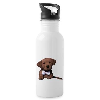 Labrador propriétaire chiot Labrador Retriever - Gourde avec paille intégrée - blanc - Droite