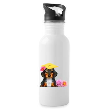 Bachelor Dachshund School Leaving Certificate Studies Dogs - Gourde avec paille intégrée - blanc - Droite