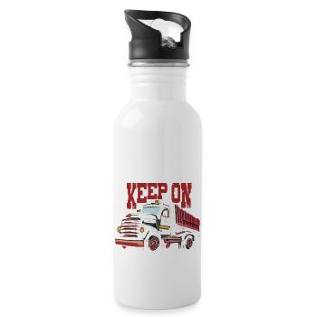 KEEP ON TRUCKIN - Water bottle with straw - white - Right