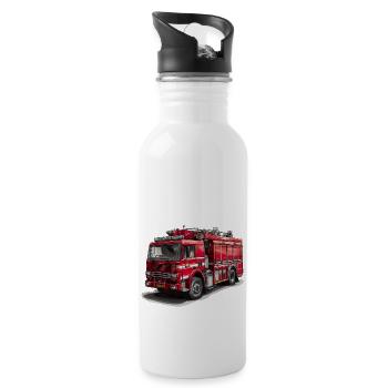 Combattre les incendies avec le camion de pompiers - Gourde avec paille intégrée - blanc - Droite