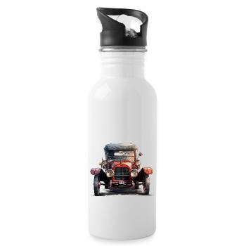 The fascination for classic cars - Water bottle with straw - white - Right