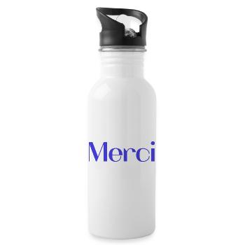 MERCI. MAÎTRESSE. MAÎTRE. MERCI MAÎTRESSE - Gourde avec paille intégrée - blanc - Droite