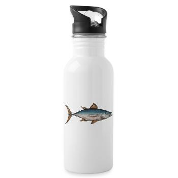 Meerestiere - Trinkflasche mit integriertem Trinkhalm - Weiß - Rechts