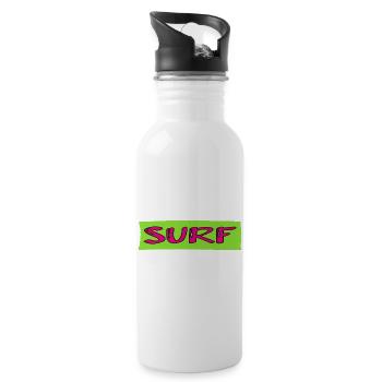 SURF. POISSON. PLAGE. MER. OCEAN. HUMOUR. VACANCES - Gourde avec paille intégrée - blanc - Droite