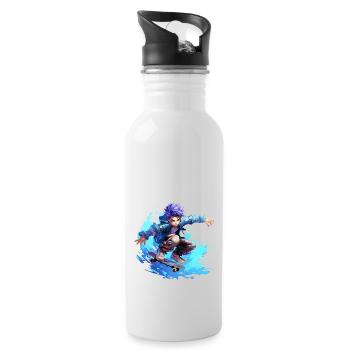 Anime Skater - Water bottle with straw - white - Right