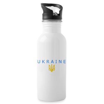 Ukraine - Water bottle with straw - white - Right