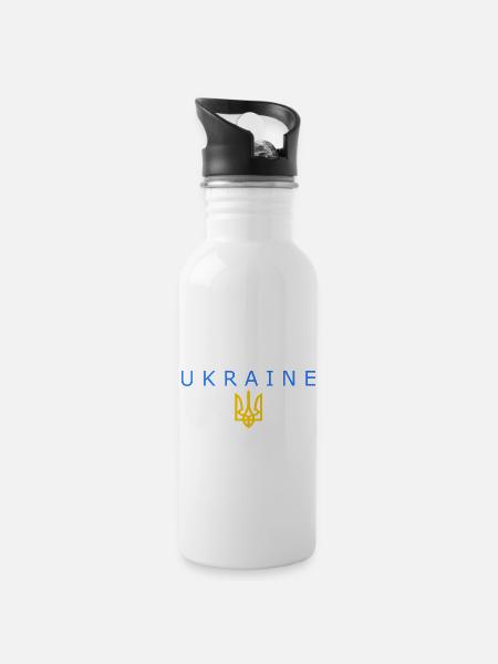 Ukraine - Gourde avec paille intégrée - blanc
