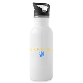 Ukraine - Water bottle with straw - white - Right