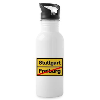 Die Stuttgart Fans - Trinkflasche mit integriertem Trinkhalm - Weiß - Rechts