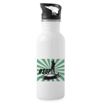 SUP - Trinkflasche mit integriertem Trinkhalm - Weiß - Rechts