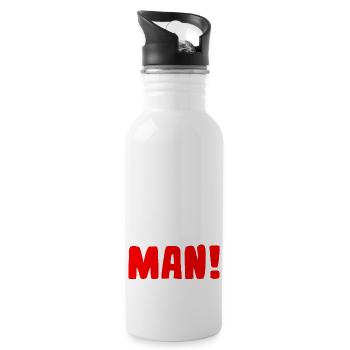 Hey man! - Trinkflasche mit integriertem Trinkhalm - Weiß - Rechts