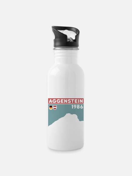 Aggenstein Gipfel Tour Grän Wandern mit Kindern - Trinkflasche mit integriertem Trinkhalm - Weiß