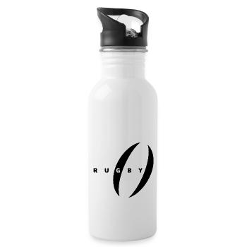RUGBY BALL AND LETTERING - Trinkflasche mit integriertem Trinkhalm - Weiß - Rechts