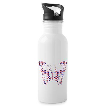 Tattoo Butterfly Nature Butterflies Cute Summer Cocoon - Water bottle with straw - white - Right