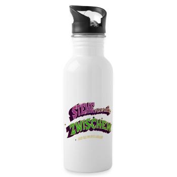 bday haustier windhund bachhund bluthund - Trinkflasche mit integriertem Trinkhalm - Weiß - Rechts