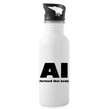 Die künstliche Intelligenz - Trinkflasche mit integriertem Trinkhalm - Weiß - Rechts