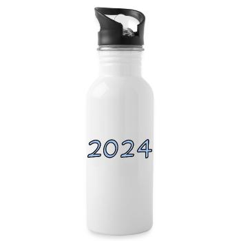 BONNE ANNEE. SAINT SYLVESTRE. NOUVELLE ANNÉE. MEIL - Gourde avec paille intégrée - blanc - Droite
