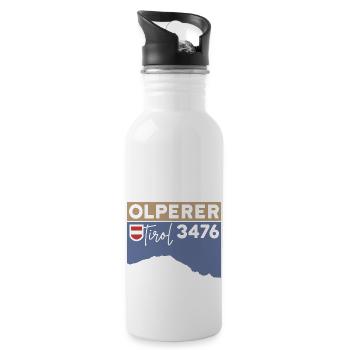 Olperer Tirol Nordgrat Überschreitung Wanderung - Trinkflasche mit integriertem Trinkhalm - Weiß - Rechts