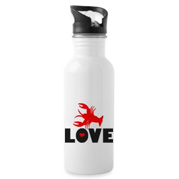 ❤️🦞I Love Lobster-Love Seafood-Best seafood - Water bottle with straw - white - Right