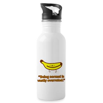 funny banana drama! - Trinkflasche mit integriertem Trinkhalm - Weiß - Rechts
