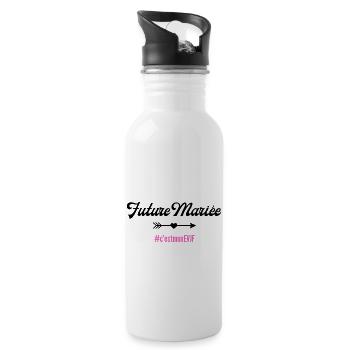 Bride-to-be - passendes T-Shirt - Trinkflasche mit integriertem Trinkhalm - Weiß - Rechts