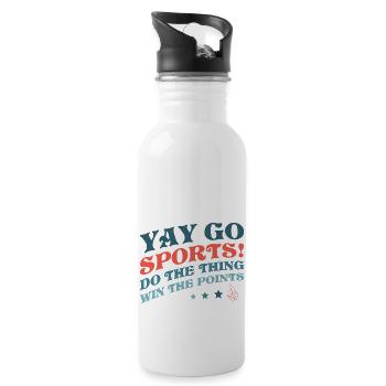 Yay Go Sports! Funny Sports - Water bottle with straw - white - Right