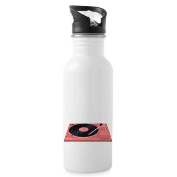 Got Records? Vintage Fan Vinyl - Trinkflasche mit integriertem Trinkhalm - Weiß - Rechts